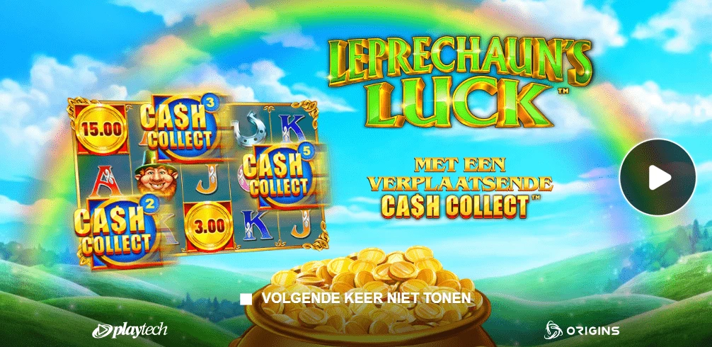 Leprechaun's Luck Cash Collect beginscherm