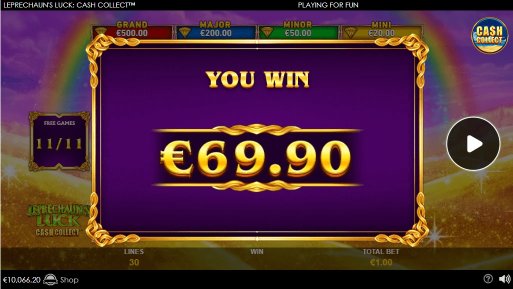 Leprechaun's Luck Cash Collect mega win 2
