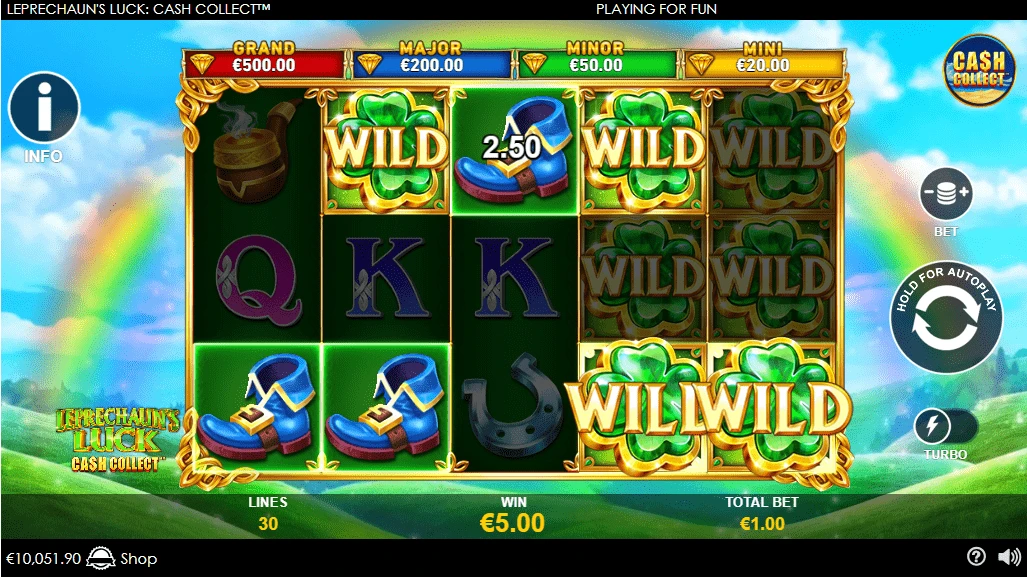Leprechaun's Luck Cash Collect wilds 2